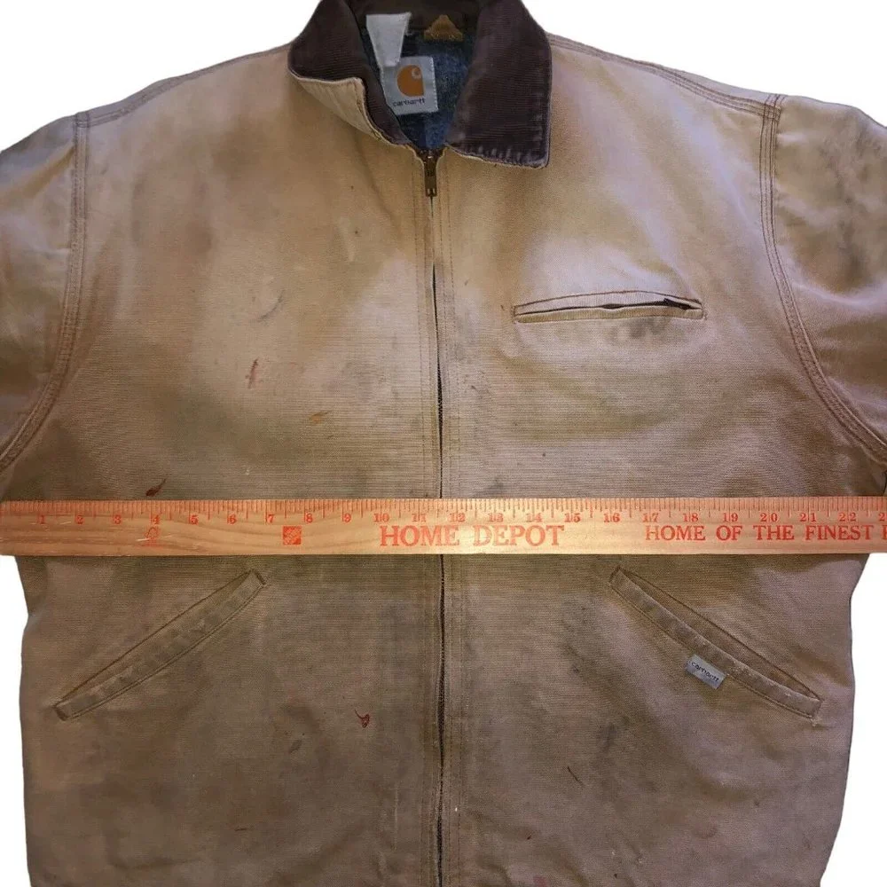 Vintage Carhartt Detroit Blanket Lined Jacket Distressed Thrashed USA Med - Picture 9 of 12